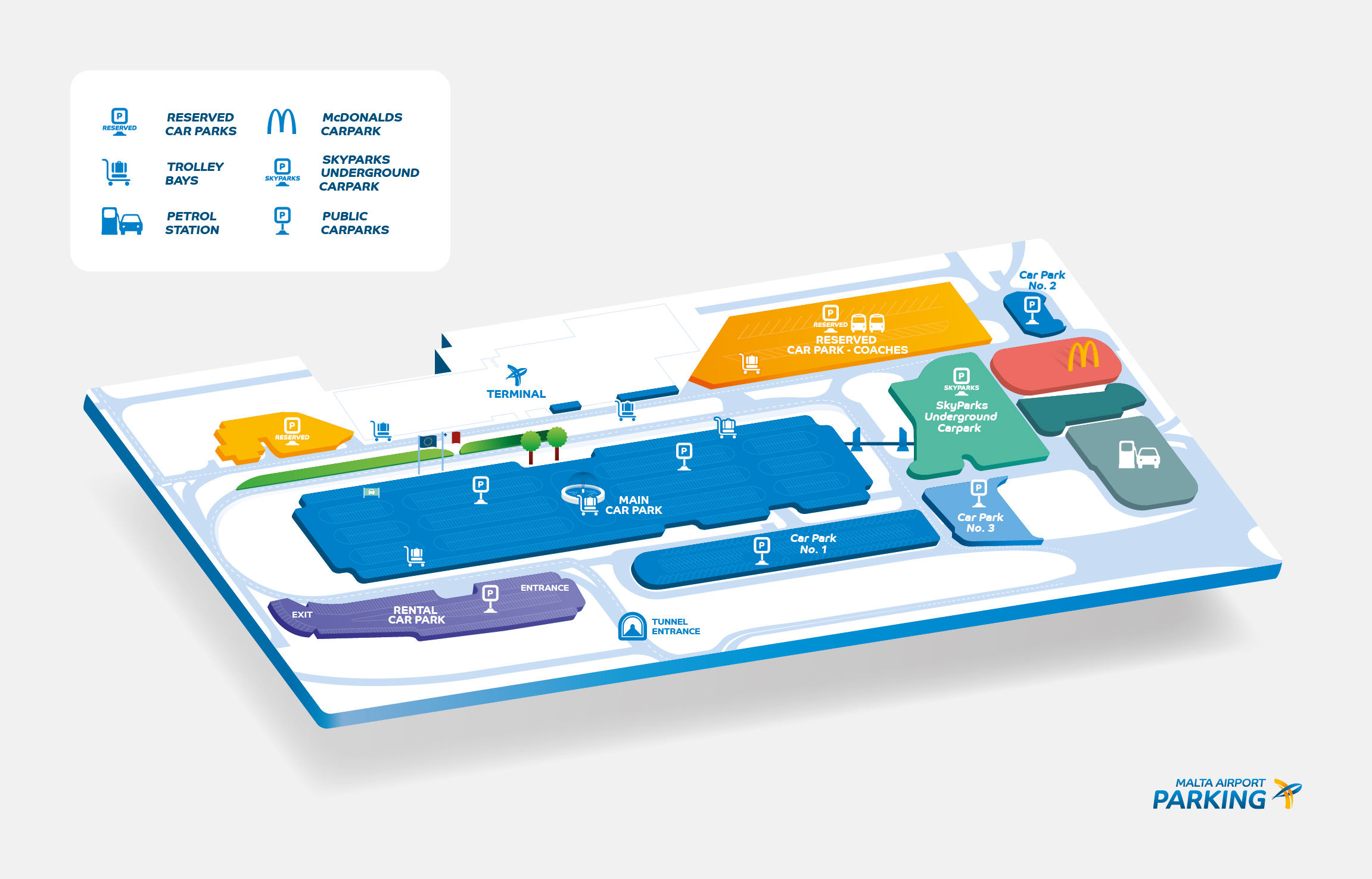 Mapa del Aparcamiento del aeropuerto de Malta