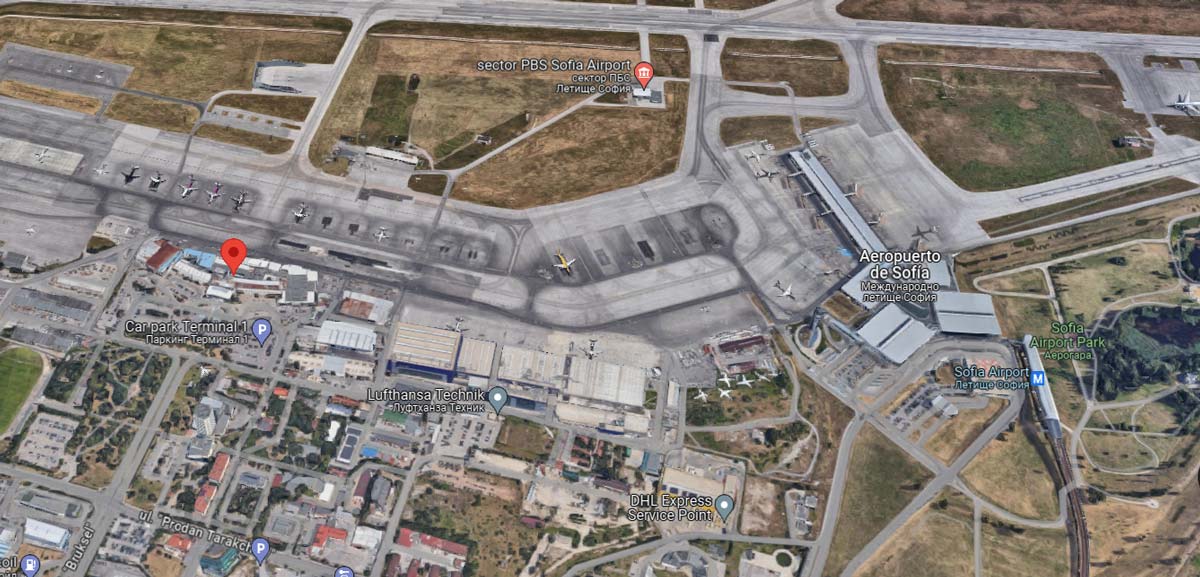 Vista área del aeropuerto de Sofía